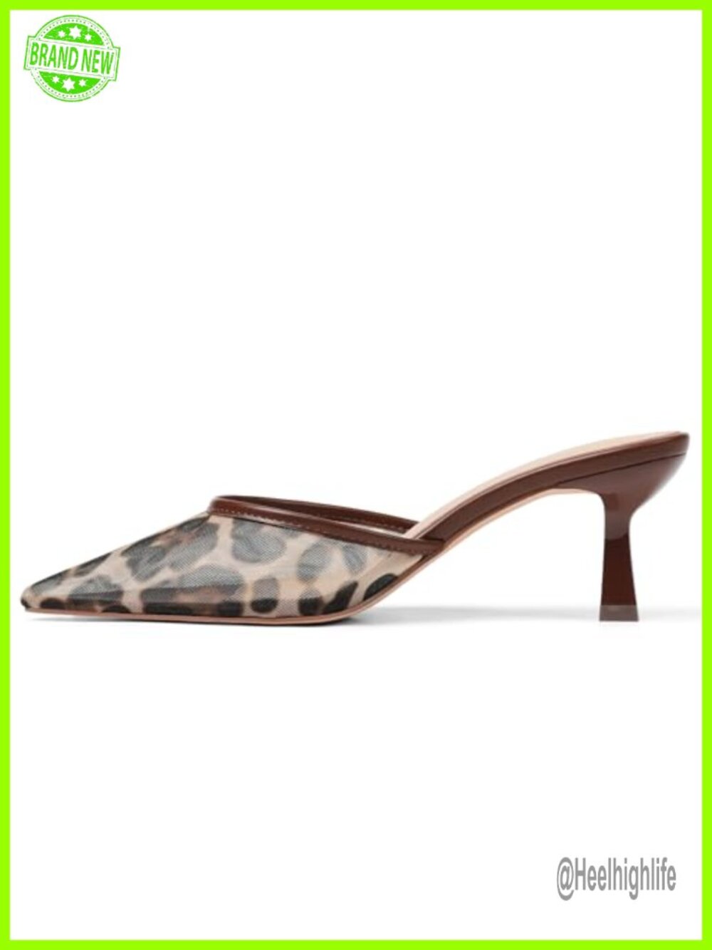Kitten Heels Pointed Toe Mesh Slip On Slingback Mules Dress Party Wedding Pumps